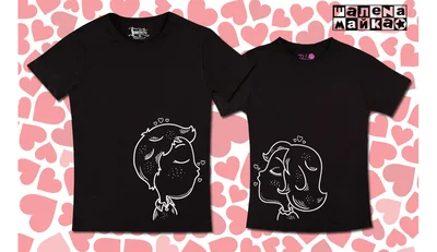 Прикольные футболки: Парная Мультяшки Kiss на черном